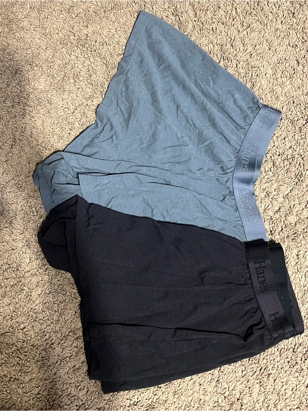 Hanes Womems Boxer Shorts Duo - Light Blue and Black